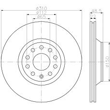 TEXTAR 92140700 (1K0615601N) диск торм. Audi (Ауди) a3 (8p1) 03- задний . 1 шт (min 2 шт)