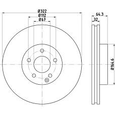 TEXTAR 92163503 (0004211212 / 000421121207 / 0155212100PD) диск тормозной передний [322x32] 5 отв. с покрытием pro вентилируемый