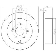 TEXTAR 92166100 (584112B000 / MDC2012) диск тормозной  Santa Fe (CM) 2,2 CRDI/2,7/4x4 03/06->/(SM) 2,2 CRDI/2,7/4x4 10/05->