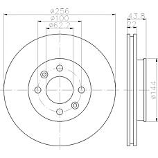 TEXTAR 92237903 (517120U000) диск тормозной передний [256х22] 4 отв. с покрытием pro вентилируемый