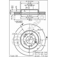 BREMBO 09.6745.10 (1244212412 / 561874) диск тормозной передний mb w124 2.8 / 3.2 / 4.0 92>