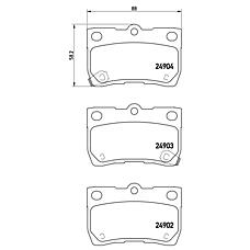 BREMBO P83113 (0446630210 / 0446630230) колодки тормозные задние Toyota (Тойота) (faw) crown royal 02 / 05-> / Toyota (Тойота) (faw) crown royal 12 / 09-> / Toyota (Тойота) (faw) Prius (Приус) hatchback 01 / 05-> / Toyota (Тойота) (faw) Prius (Приус) hatc