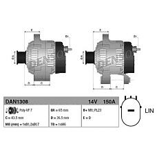 DENSO DAN1308 (210970 / 31100R3LG01 / CSJ65) генератор