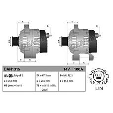 DENSO DAN1315 (270600Q150 / 210972 / 270600Q151)  генератор