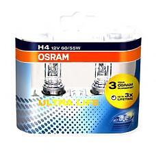 OSRAM 64193ULT-HCB (12342LLECOS2 / 12791 / 17120) лампа h4 12v 60 / 55w ultra life p43t, карт.2 шт.