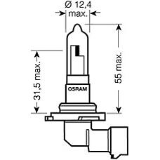 OSRAM 9005 (002577200000 / 032012 / 032013) лампа hb3 12v 60w p20d original line качество ьной з / ч (оем) 1 шт.