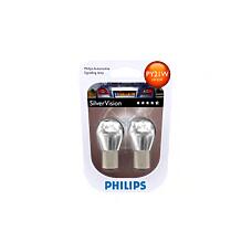 PHILIPS 12496SVB2 (104515755 / 12496 / 12496LL) лампа 12v 21w py21w silvervision, блистер 2 шт.