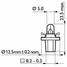 PHILIPS 12604CP (17057 / B85D / 12604) лампа 2w 12-15v b8.5d пластмассовый патрон зеленый\