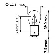 PHILIPS 13402CP (17238 / 27802 / P22) лампа накаливания p22 24v 15w ba15d