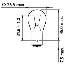 PHILIPS 13498B2 (P21W / 7511 / L24521) лампа 24v 21w p21w, блистер 2 шт.