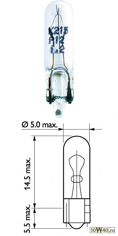 лампа (10шт в упаковке) 24v 1.2w wb t5