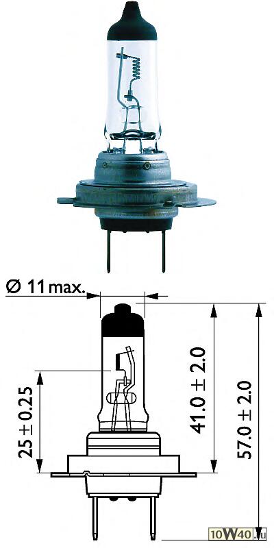 Лампа накаливания H7 MasterDuty BlueVision 24V 70W (PX26D) (к-кт 2 шт.)