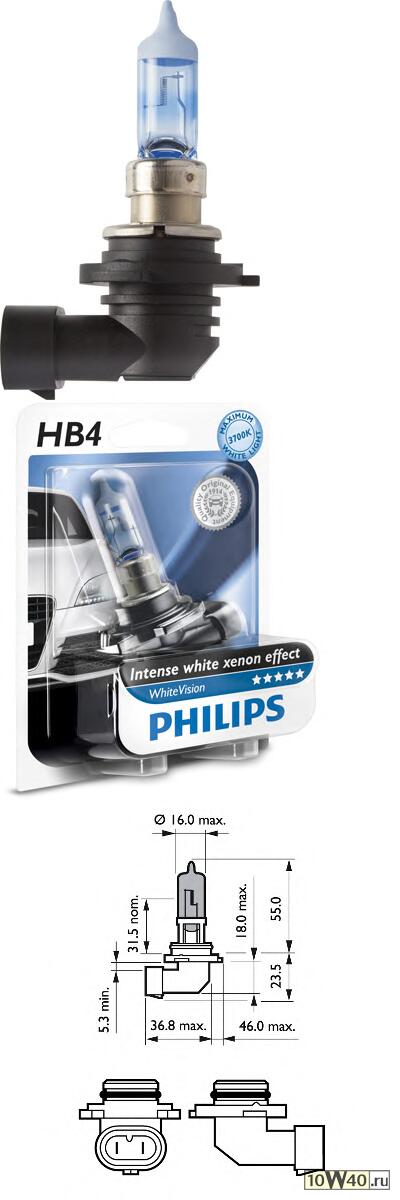 a / лампа philips hb4 white vision