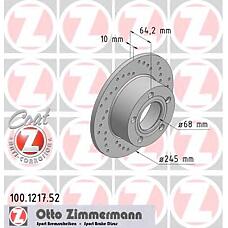 ZIMMERMANN 100.1217.52 (4A0615601A / 8E0615601 / JZW615601C) диск тормозной (заказывать 2шт. /  за1шт.) Audi (Ауди) sport с антикоррозионным покрытием coat z