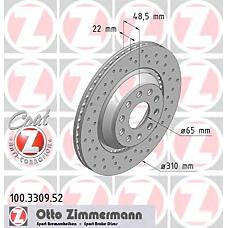 ZIMMERMANN 100.3309.52 (1K0615601N) диск тормозной (заказывать 2шт. /  за1шт.) vag sport с антикоррозионным покрытием coat z