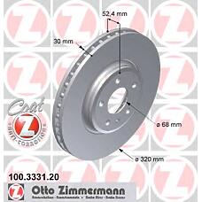 ZIMMERMANN 100.3331.20 (8K0615301A) диск тормозной перед. 320x30 / 52-5x112 \ Audi (Ауди) a4 (8k2 / b8) / allroad / avant / convertible