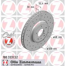 ZIMMERMANN 100.3331.52 (8K0615301A) диск тормозной спортивный ( за 1 шт.)