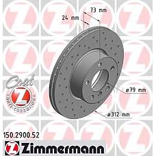ZIMMERMANN 150290052 (34116774875 / 34116792219) диск тормозной вентилируемый, перфорированный 150290052