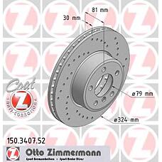 ZIMMERMANN 150.3407.52 (34116750265) диск тормозной BMW (БМВ) sport с антикоррозионным покрытием coat z