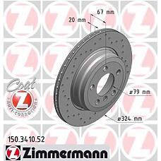 ZIMMERMANN 150341052 (34211166127) (замена для 150341050) диск торм BMW (БМВ) e65 / e 66 7er 324*20 01-03 r