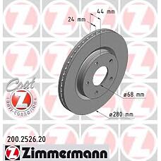 ZIMMERMANN 200.2526.20 (402061KA3A) диск тормозной перед. 280x24 / 44-5x114 \ Nissan (Ниссан) juke 1.2-1.6i / dci 10>