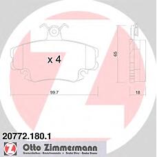 ZIMMERMANN 20772.180.1 (410602192R / 6001547619 / 7701207066) колодки тормозные дисковые