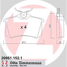 ZIMMERMANN 20961.152.1 (191615415A / 191615415D / 191698451) колодки тормозные дисковые
