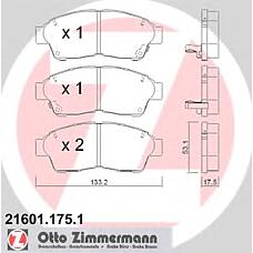 ZIMMERMANN 21601.175.1 (0446505010 / 0446512500 / 0446512540) колодки тормозные дисковые