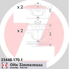 ZIMMERMANN 23448.170.1 (34216776937) комплект тормозных колодок, дисковый тормоз