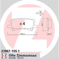 ZIMMERMANN 23967.155.1 (0446648040 / 0446648090) комплект тормозных колодок, дисковый тормоз