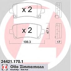 ZIMMERMANN 24421.170.1 (13237765 / 13237766 / 13338368) колодки дисковые задн. 106x47x17 \ Opel (Опель) insignia all 08>