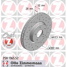 ZIMMERMANN 250.1365.52 (1500159 / 7G911125EA) диск тормозной (заказывать 2шт. / цена за1шт.) Ford (Форд) sport с антикоррозионным покрытием coat z