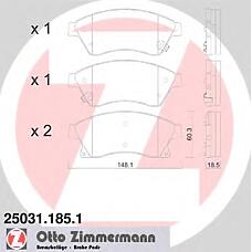 ZIMMERMANN 25031.185.1 (13301207 / 13374966 / 13412272) колодки дисковые перед. 148x60x18 \ Opel (Опель) astra, Chevrolet (Шевроле) cruze 1.4 / 1.6 / 1.3cdti-2.0cdti