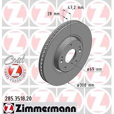 ZIMMERMANN 285.3518.20 (517120Z000 / 517122Y000 / 517123K150) диск тормозной (заказывать 2шт. /  за1шт.)  /  с антикоррозионным покрытием coat z