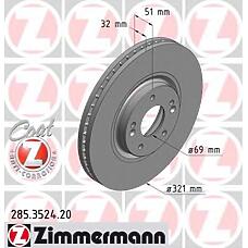ZIMMERMANN 285.3524.20 (517123J500) диск тормозной  с антикоррозионным покрытием coat z