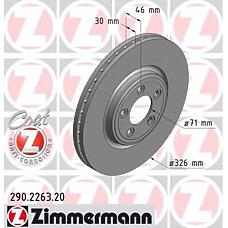 ZIMMERMANN 290.2263.20 (C2C25336) диск тормозной перед. 326x30 / 46-5x108 \ Jaguar (Ягуар) xj 8 3.2 / 4.0 97>
