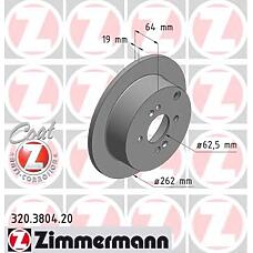 ZIMMERMANN 320.3804.20 (584111C800) диск тормозной