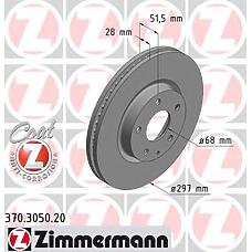 ZIMMERMANN 370.3050.20 (GHP933251A / GHR133251 / K01133251A) диск тормозной перед. 297x28 / 52-5x114 \ Mazda (Мазда) 6 / cx-5 2.0 / 2.2td 11>