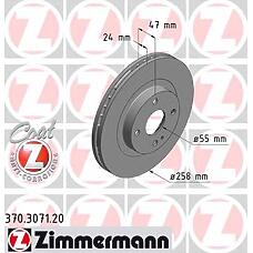 ZIMMERMANN 370307120 (BJ1Y3325X) диск тормозной bs mazda