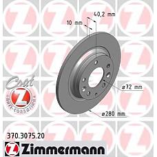 ZIMMERMANN 370.3075.20 (G25Y26251 / GF3Y26251 / GF3Y26251A) диск тормозной (заказывать 2шт. /  за1шт.) Mazda (Мазда) с антикоррозионным покрытием coat z