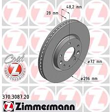 ZIMMERMANN 370.3087.20 (L2063325XA / L2063325XAL2143325X / L2143325X) диск тормозной перед. 296x28 / 48-5x114 \ Mazda (Мазда) cx7 2.3 / 2.2d 06>
