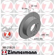 ZIMMERMANN 380.2110.20 (4615A119 / MN116332) диск тормозной (заказывать 2шт. /  за1шт.) Mitsubishi (Мицубиси) с антикоррозионным покрытием coat z
