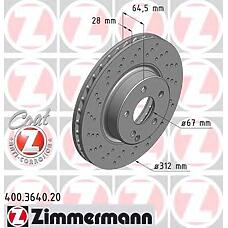 ZIMMERMANN 400364020 (2304210412 / 230421041264 / A2304210412) тормозной диск