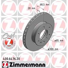 ZIMMERMANN 400.6476.20 (2E0615301 / 9064210012 / 9064210112) диск тормозной перед. 300x28 / 69-6x130 \ mb Sprinter (Спринтер) 06>
