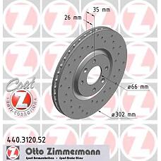 ZIMMERMANN 440.3120.52 (424964 / 424980 / 424981) диск тормозной (заказывать 2шт. /  за1шт.) Peugeot (Пежо) sport с антикоррозионным покрытием coat z
