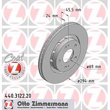 ZIMMERMANN 440.3122.20 (1606375780 / 424958 / 424959) диск тормозной ( за 1 шт.)