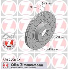 ZIMMERMANN 530.2458.52 (26300AE060 / 26300AE061 / 26300SA000) диск тормозной спортивный ( за 1 шт.)