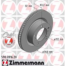 ZIMMERMANN 590.2816.20 (4351260180) диск торм.пер.вентил.[340x32mm / 5отв.] coat z