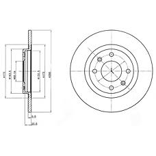 DELPHI BG2308 (4246A9 / 424688 / 95575080) диск тормозной передний\ Citroen (Ситроен) bx, Peugeot (Пежо) 305 / 405 1.3-1.9d 87>