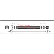 METZGER 4110574 (2024280735 / 2044280135 / 2044280435) шланг гидравлический системы тормозного привода